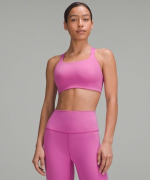 Soutien Gorge Sport Lululemon Ultralu Square-Neck Workout Femme Rose | FR_LuLu53319