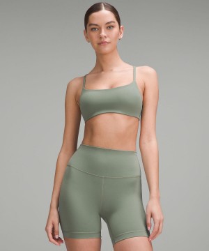 Soutien Gorge Sport Lululemon Wunder Train Strappy Racer Femme Grise Vert | FR_LuLu24280