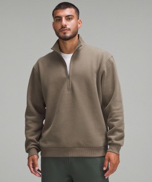 Sweats À Capuche Et Sweatshirts Lululemon Steady State Half Zip Homme Kaki | FR_LuLu43601