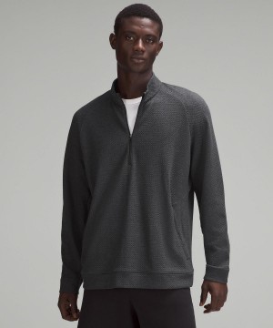 Sweats À Capuche Et Sweatshirts Lululemon Textured Double-Knit Cotton Half Zip Homme Noir | FR_LuLu13278