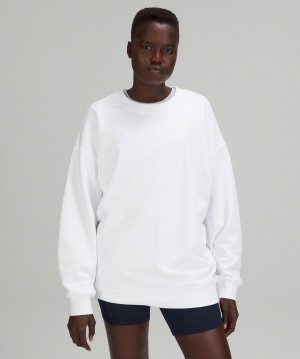 Sweats À Capuche Et Sweatshirts Lululemon Perfectly Oversized Crew Femme Blanche | FR_LuLu67165