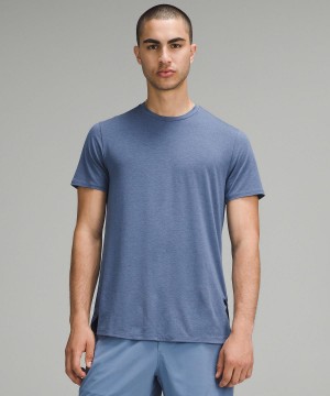 T Shirts Lululemon Balancer Short-Sleeve Homme Bleu | FR_LuLu93405