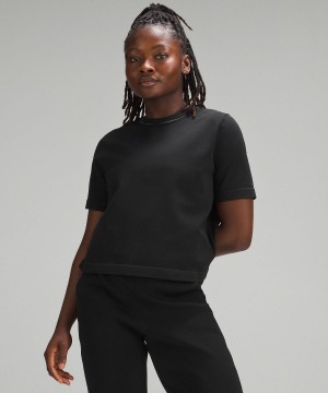 T Shirts Lululemon Boxy Knit Femme Noir | FR_LuLu93103