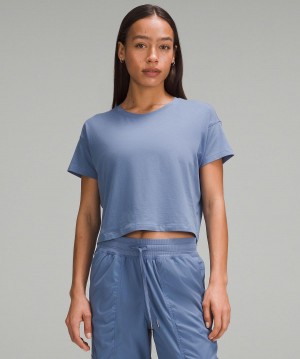 T Shirts Lululemon Cates Femme Bleu | FR_LuLu13785