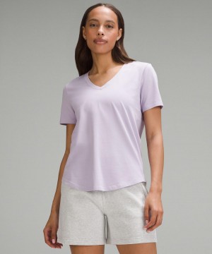 T Shirts Lululemon Love V-Neck Femme Violette | FR_LuLu41989