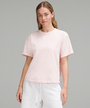 T Shirts Lululemon Relaxed-Fit Cotton Jersey Femme Corail | FR_LuLu74194