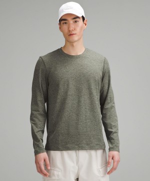 T Shirts Lululemon Soft Jersey Long-Sleeve Homme Vert | FR_LuLu44819