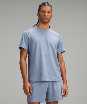 T Shirts Lululemon Soft Jersey Short-Sleeve Homme Bleu | FR_LuLu20022