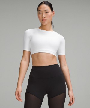 T Shirts Lululemon Wunder Train Super-Cropped Femme Blanche | FR_LuLu80938