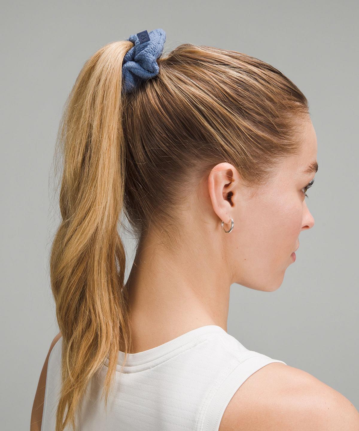 Accessoires Pour Cheveux Lululemon Uplifting Scrunchies Textured Femme Rose Bleu | FR_LuLu63278