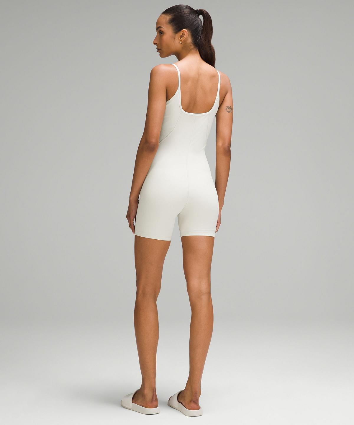 Body Lululemon Ribbed Contoured Unitard 6" Femme Blanche | FR_LuLu74860