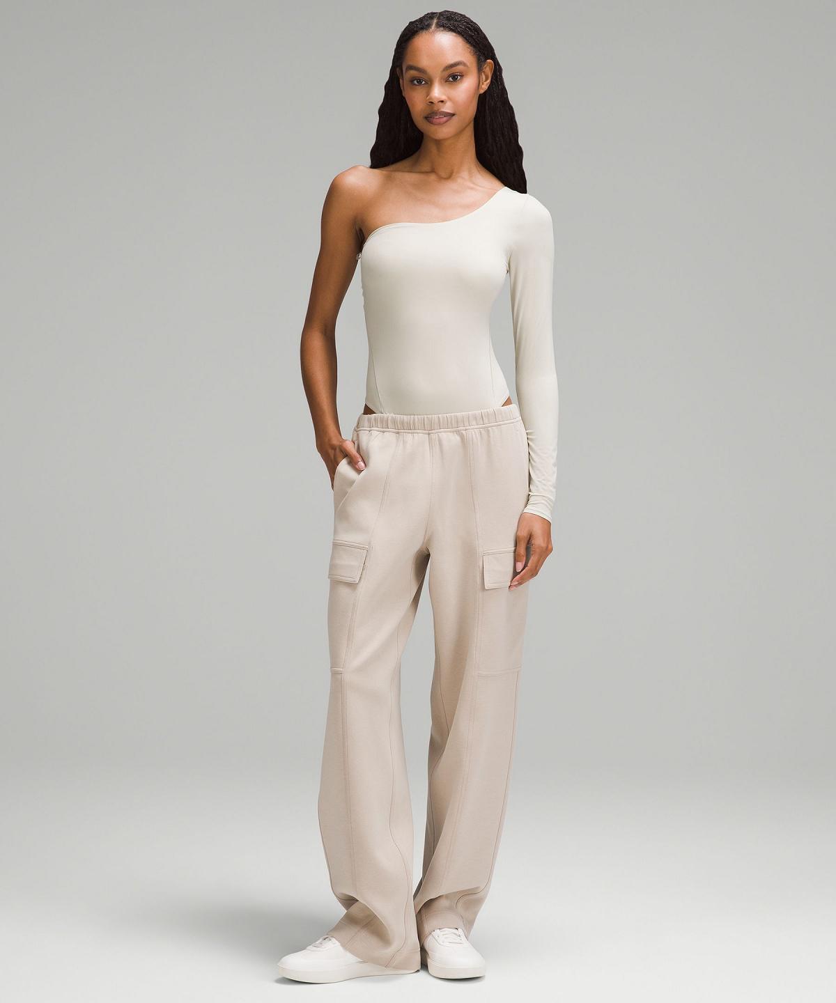 Body Lululemon Wundermost Ultra-Soft Nulu Long-Sleeve One-Shoulder Femme Blanche | FR_LuLu27194