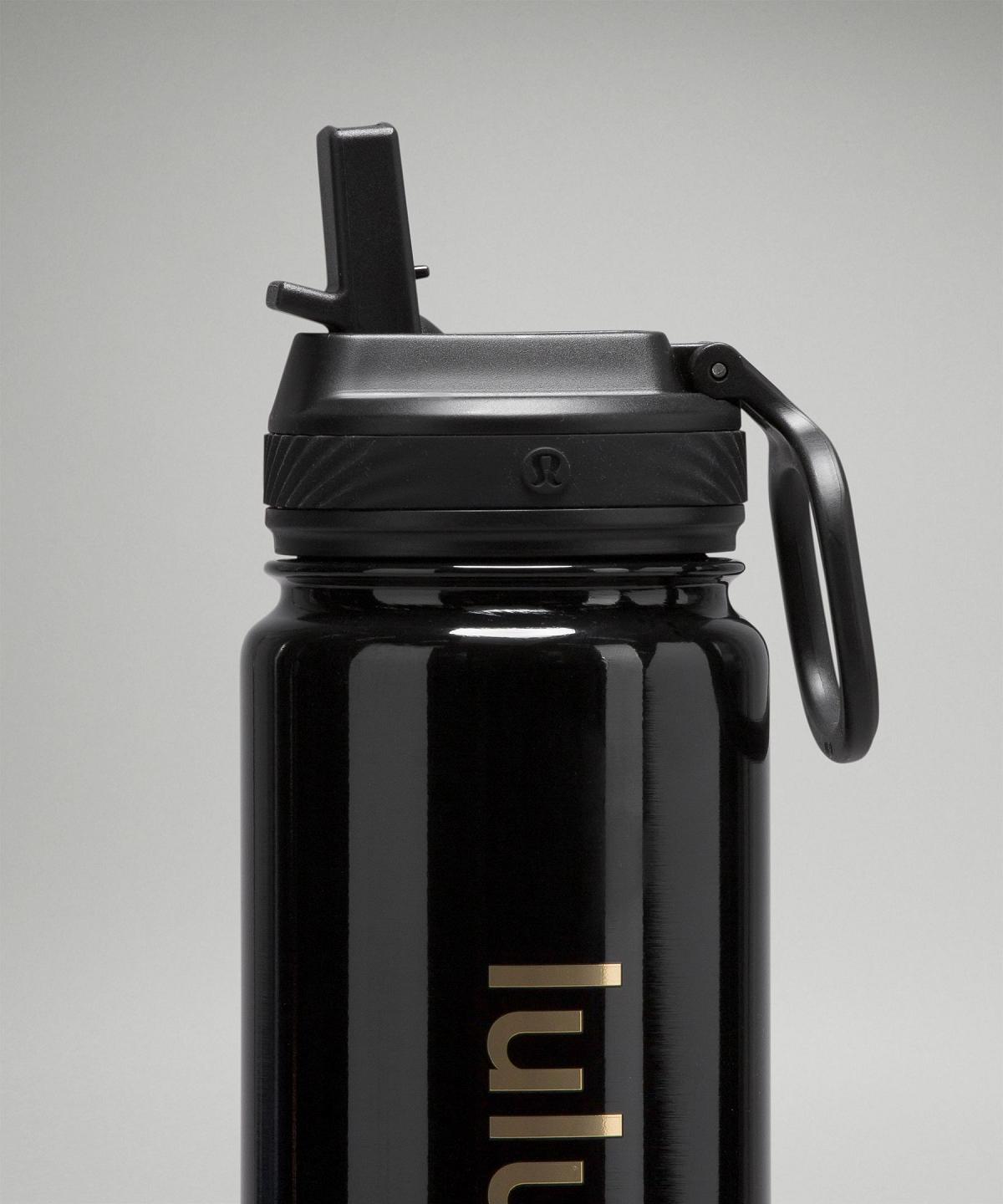 Bouteilles d'eau Lululemon Back to Life Sport Bottle 24oz Straw Lid Femme Noir | FR_LuLu89629