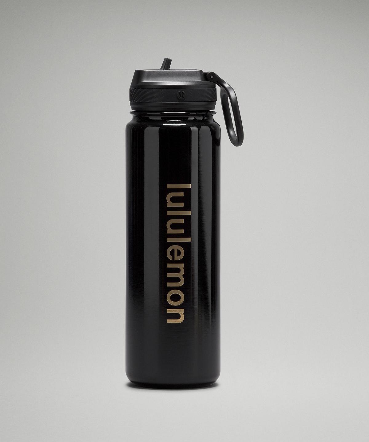 Bouteilles d\'eau Lululemon Back to Life Sport Bottle 24oz Straw Lid Femme Noir | FR_LuLu89629