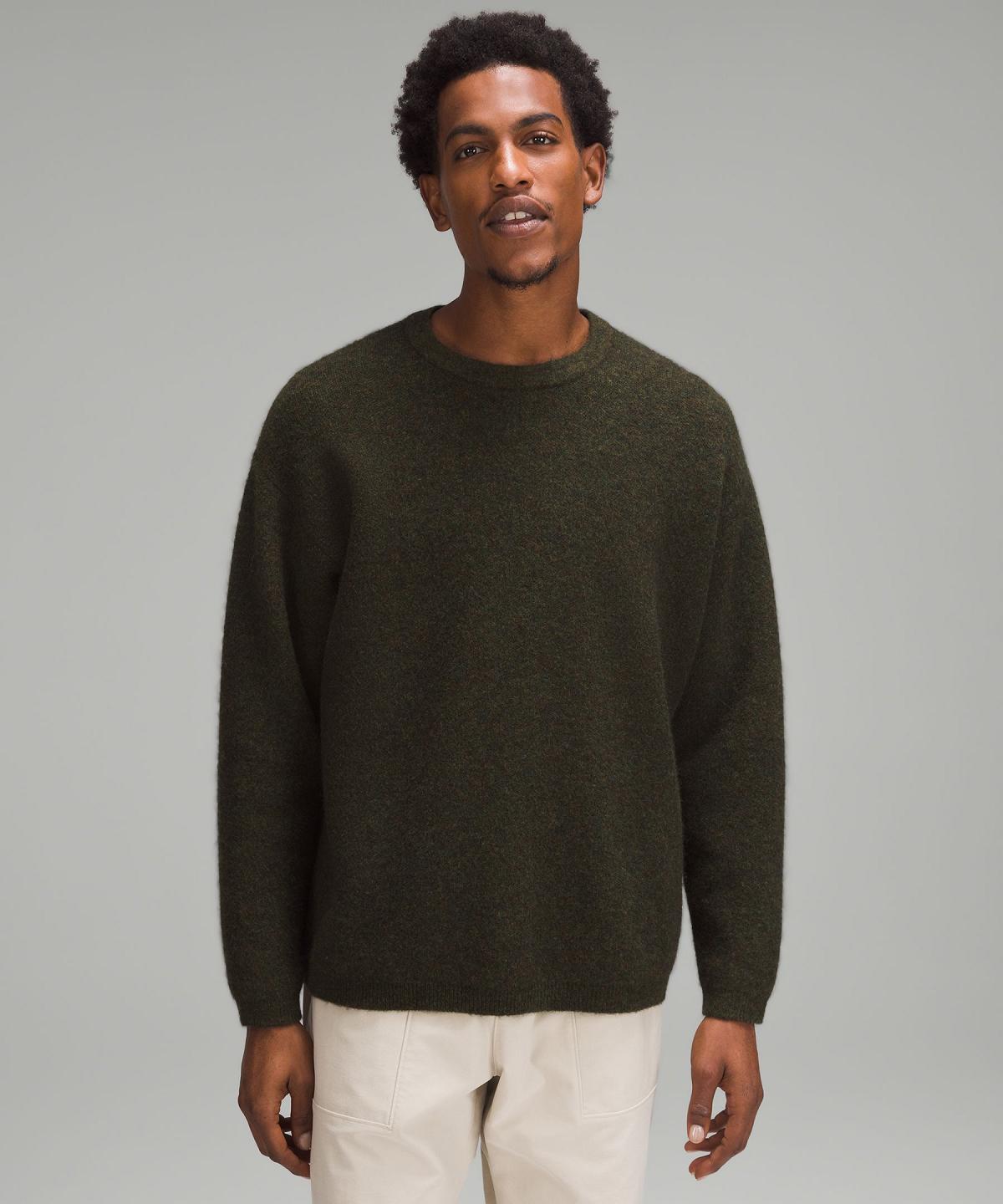 Chandails Lululemon Alpaca Wool-Blend Crewneck Homme Vert | FR_LuLu77743