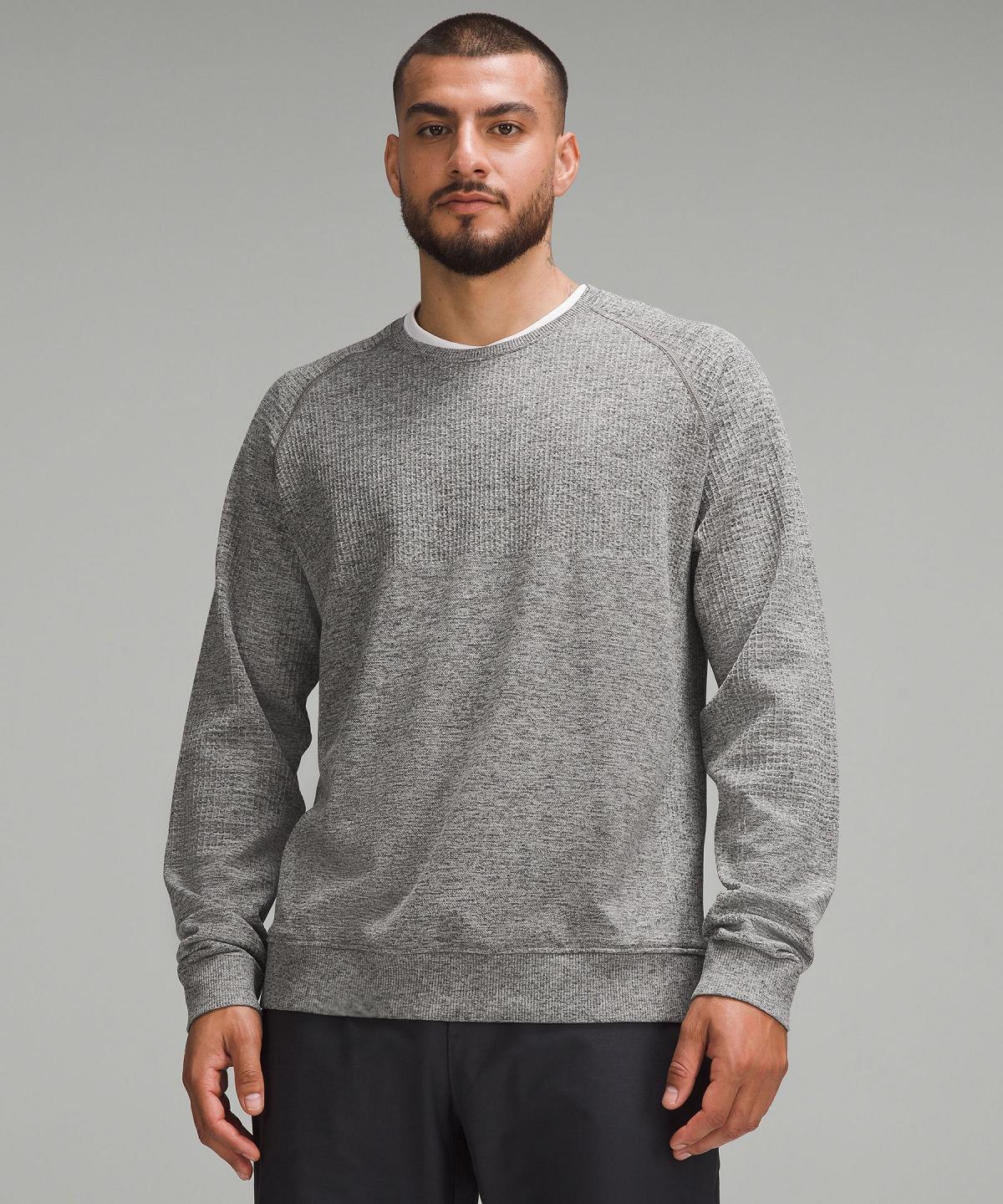 Chandails Lululemon Engineered Warmth Long-Sleeve Crew Homme Grise Noir | FR_LuLu45671