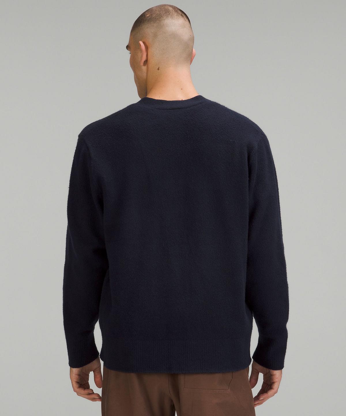 Chandails Lululemon Merino Wool-Blend Cardigan Homme Bleu Marine | FR_LuLu93663