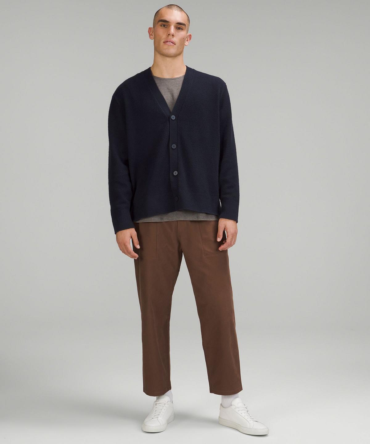 Chandails Lululemon Merino Wool-Blend Cardigan Homme Bleu Marine | FR_LuLu93663