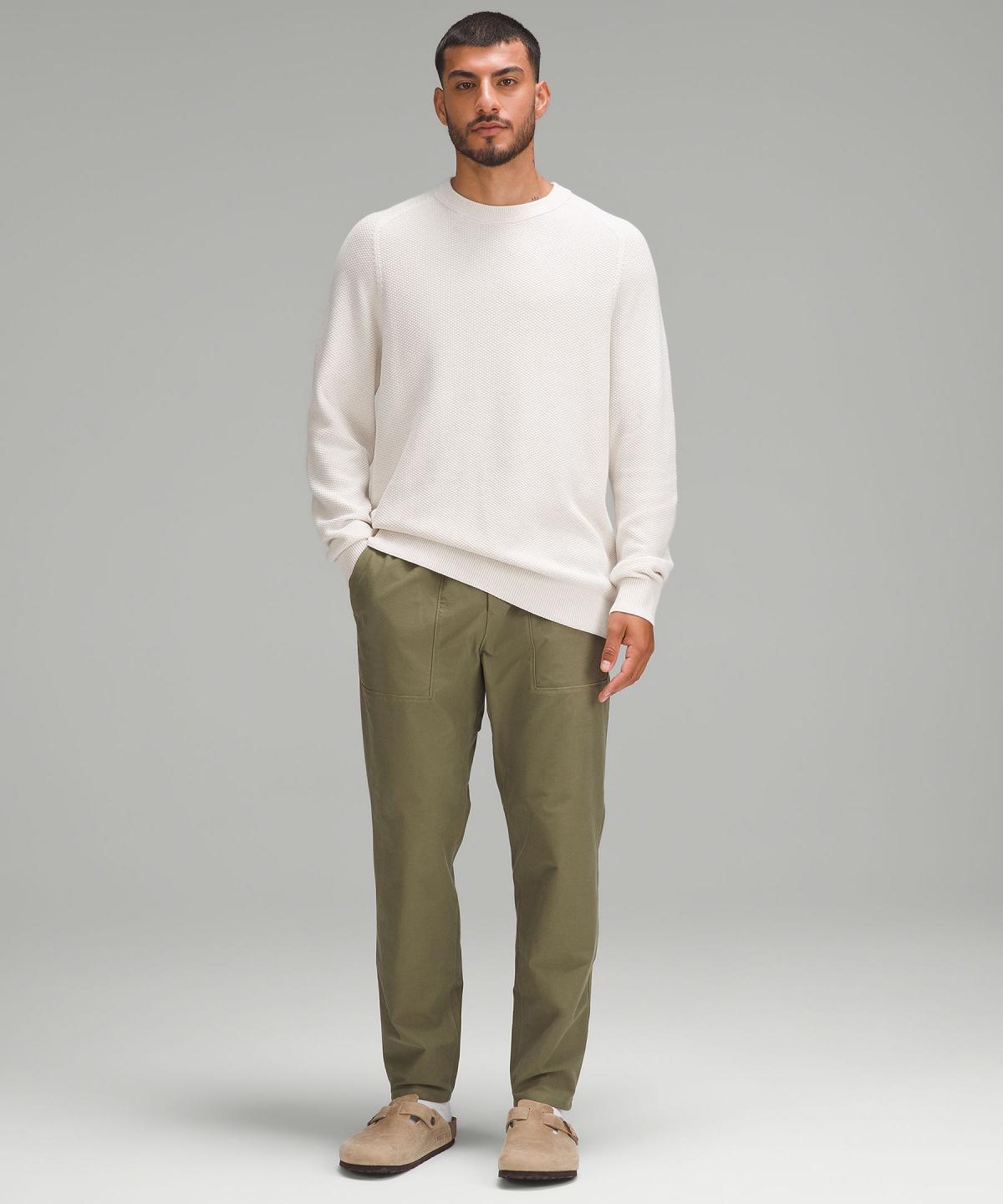 Chandails Lululemon Textured Knit Crewneck Homme Beige Blanche | FR_LuLu51253