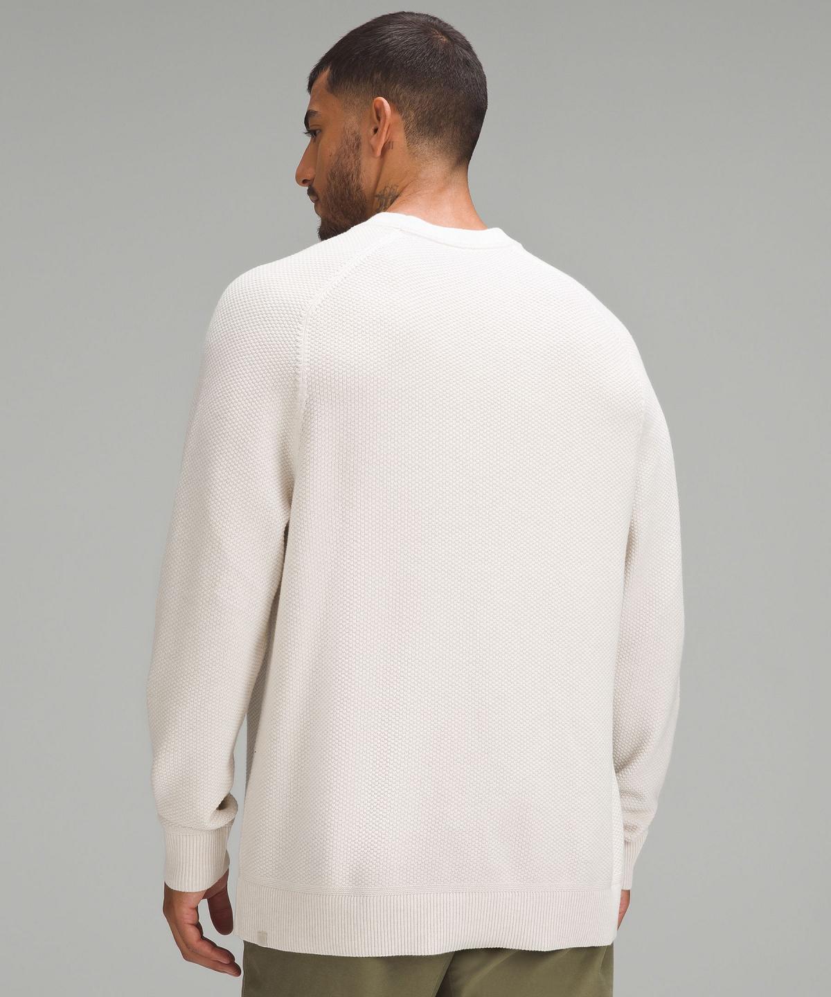 Chandails Lululemon Textured Knit Crewneck Homme Beige Blanche | FR_LuLu51253