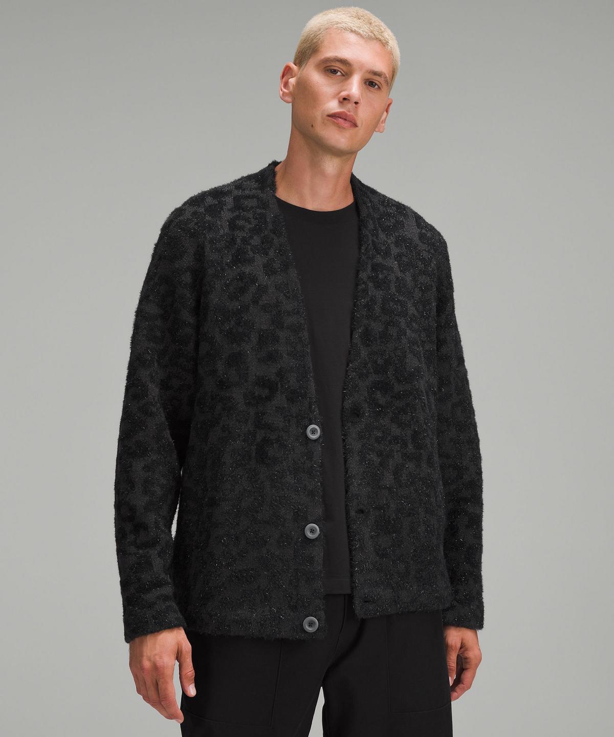 Chandails Lululemon Wool-Blend Jacquard Cardigan Homme Noir | FR_LuLu88597