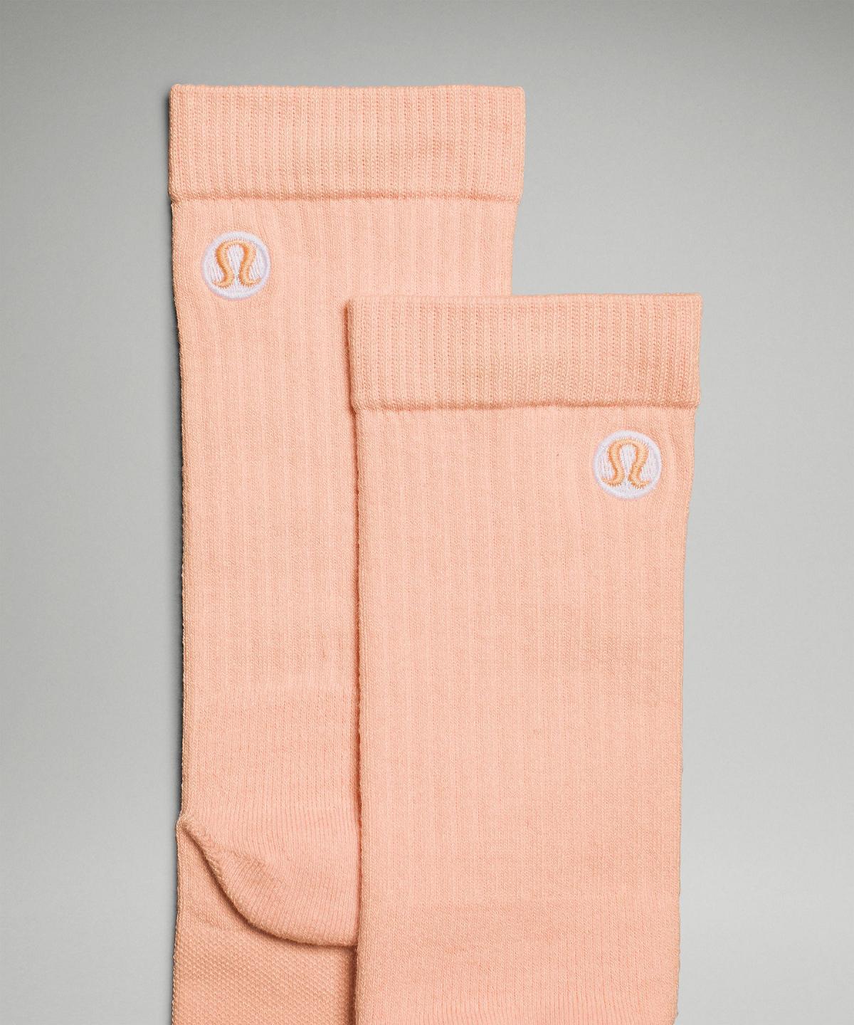 Chaussette Lululemon Daily Stride Ribbed Comfort Crew Femme Corail | FR_LuLu28502