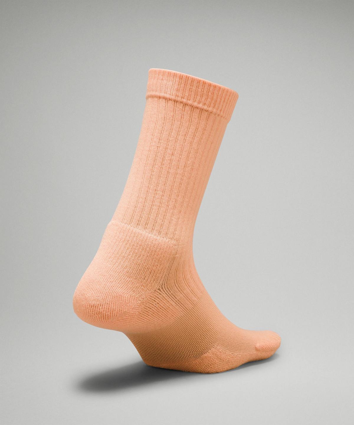 Chaussette Lululemon Daily Stride Ribbed Comfort Crew Femme Corail | FR_LuLu28502