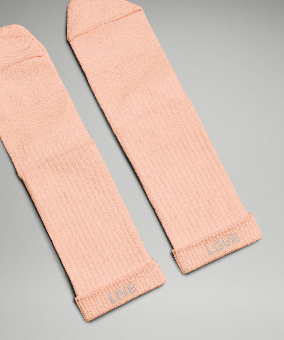 Chaussette Lululemon Daily Stride Ribbed Comfort Crew Femme Corail | FR_LuLu28502