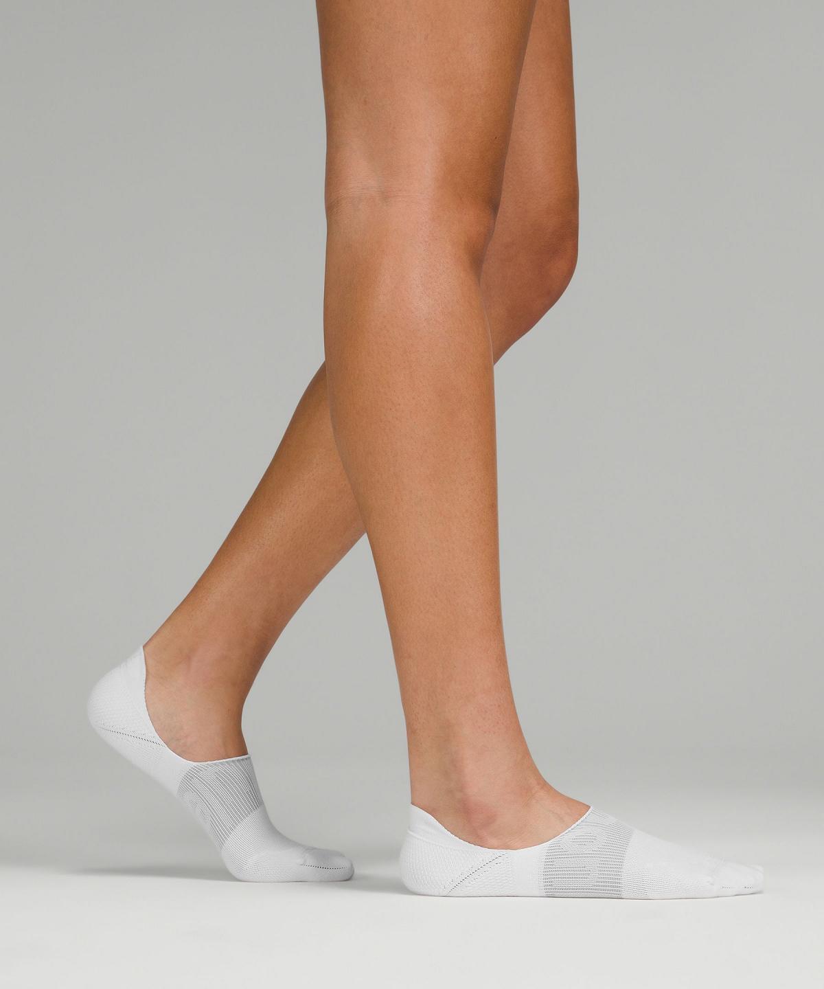 Chaussette Lululemon Power Stride No-Showwith Active Grip Femme Blanche Grise | FR_LuLu32875