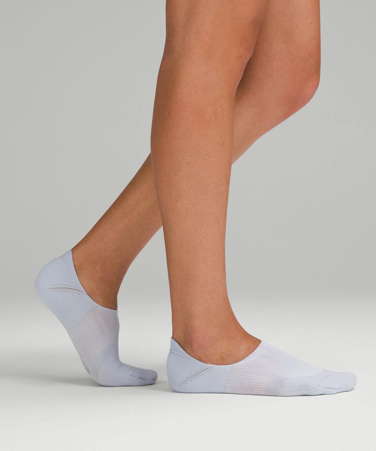 Chaussette Lululemon Power Stride No-Showwith Active Grip Femme Blanche Bleu Rose | FR_LuLu90496