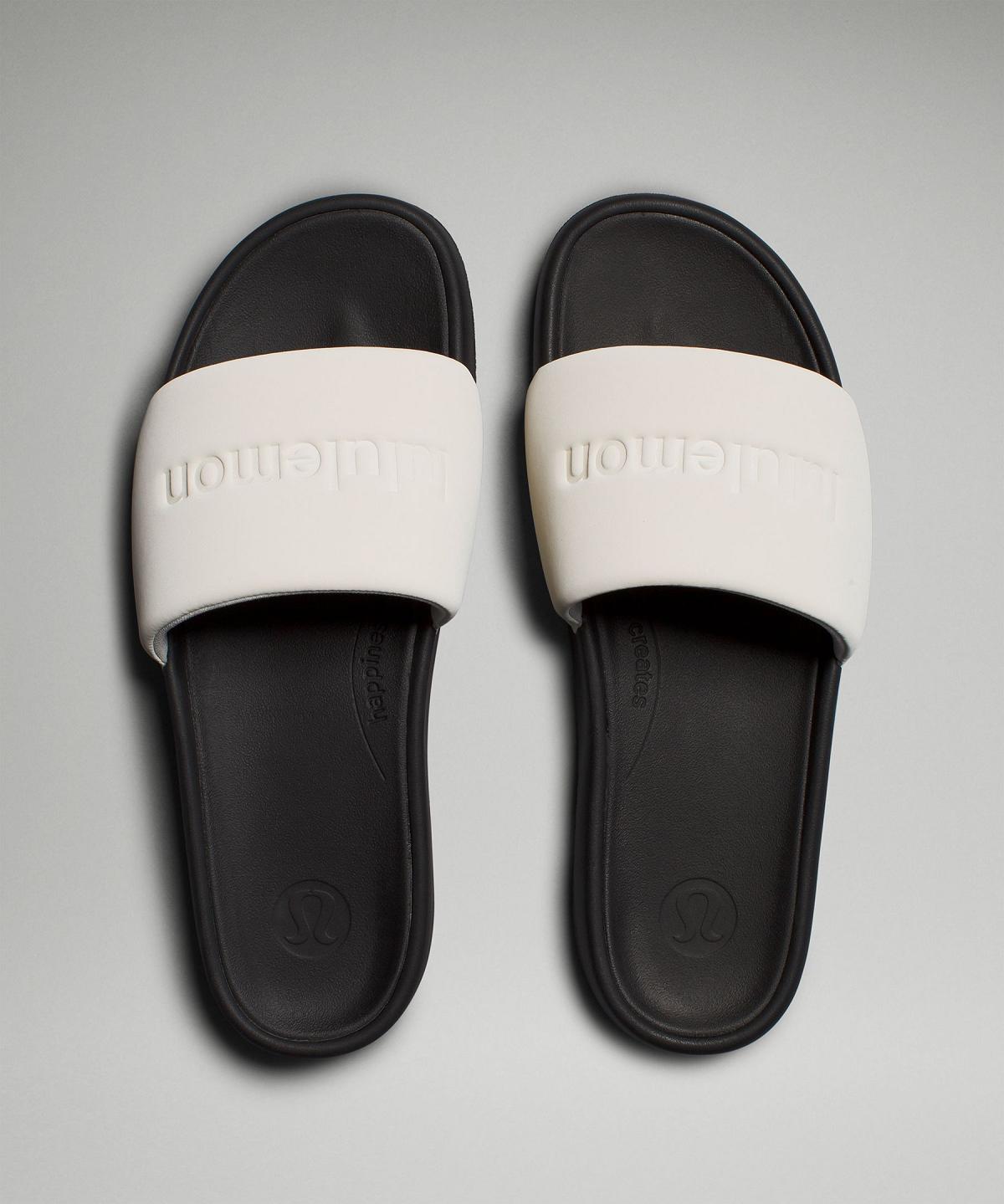 Chaussure Lululemon Restfeel Slide Homme Blanche Noir | FR_LuLu74769