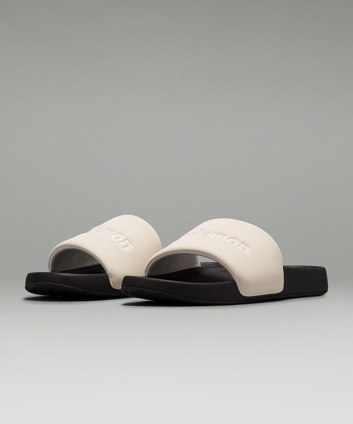 Chaussure Lululemon Restfeel Slide Homme Blanche Noir | FR_LuLu74769