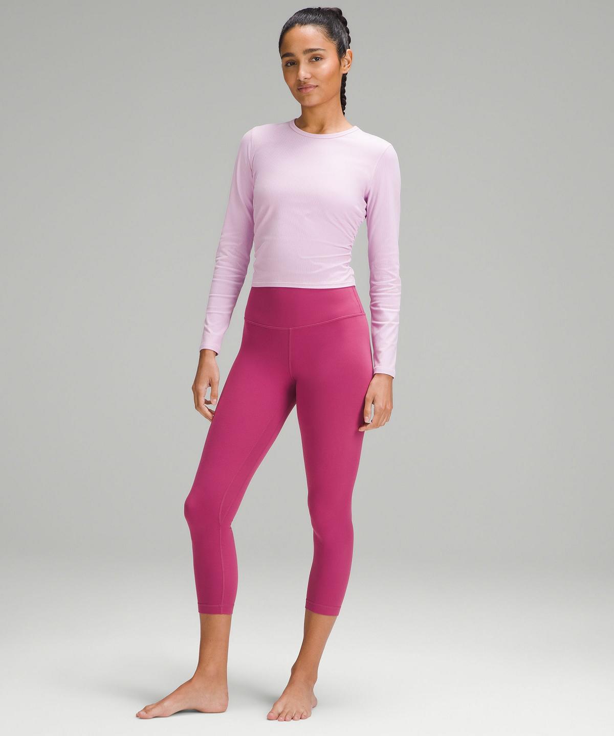 Chemise À Manches Longues Lululemon All It Takes Ribbed Nulu Femme Rose | FR_LuLu59800