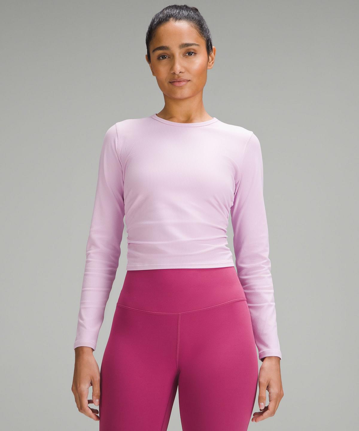 Chemise À Manches Longues Lululemon All It Takes Ribbed Nulu Femme Rose | FR_LuLu59800