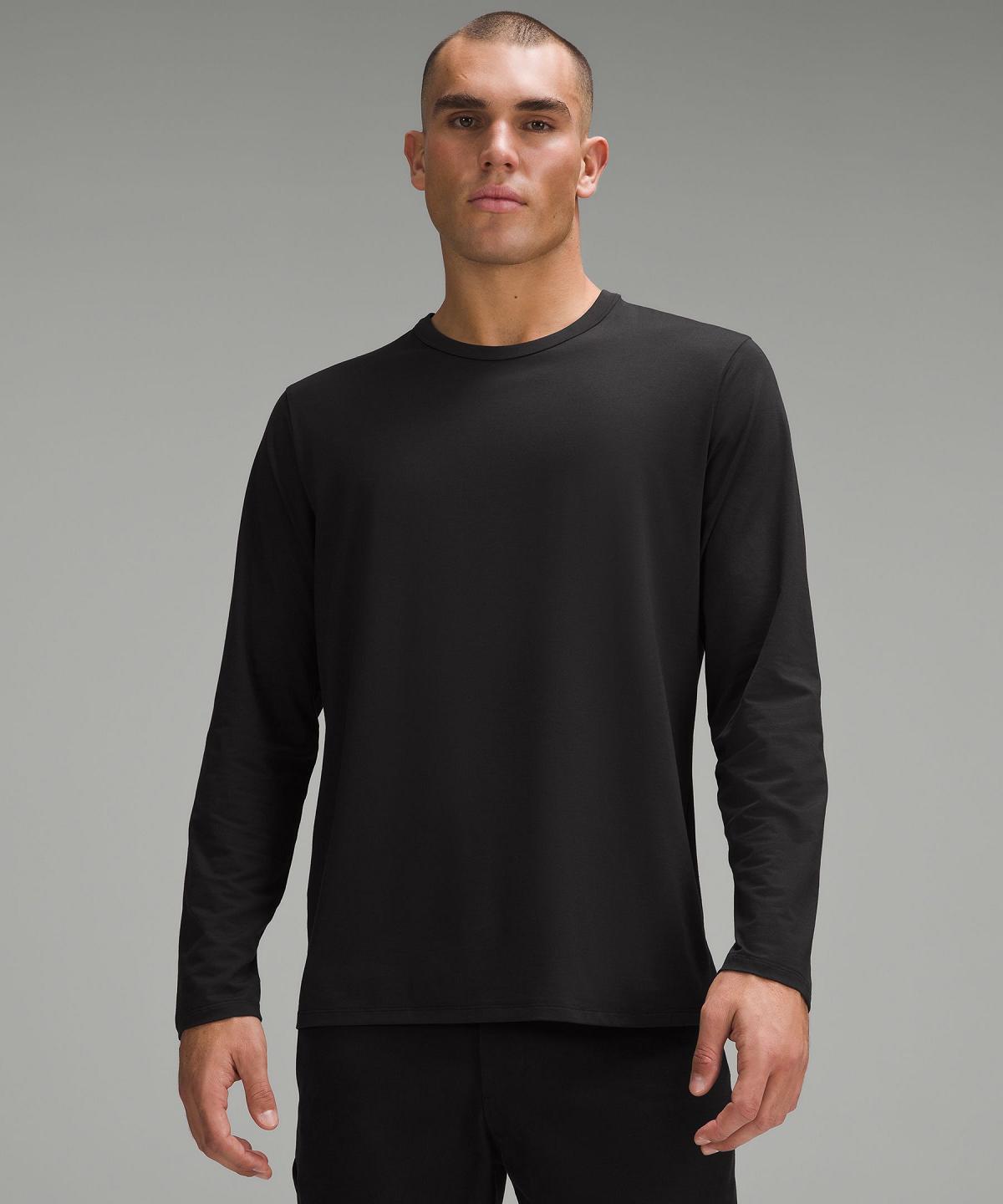 Chemise À Manches Longues Lululemon Fundamental Homme Noir | FR_LuLu12451