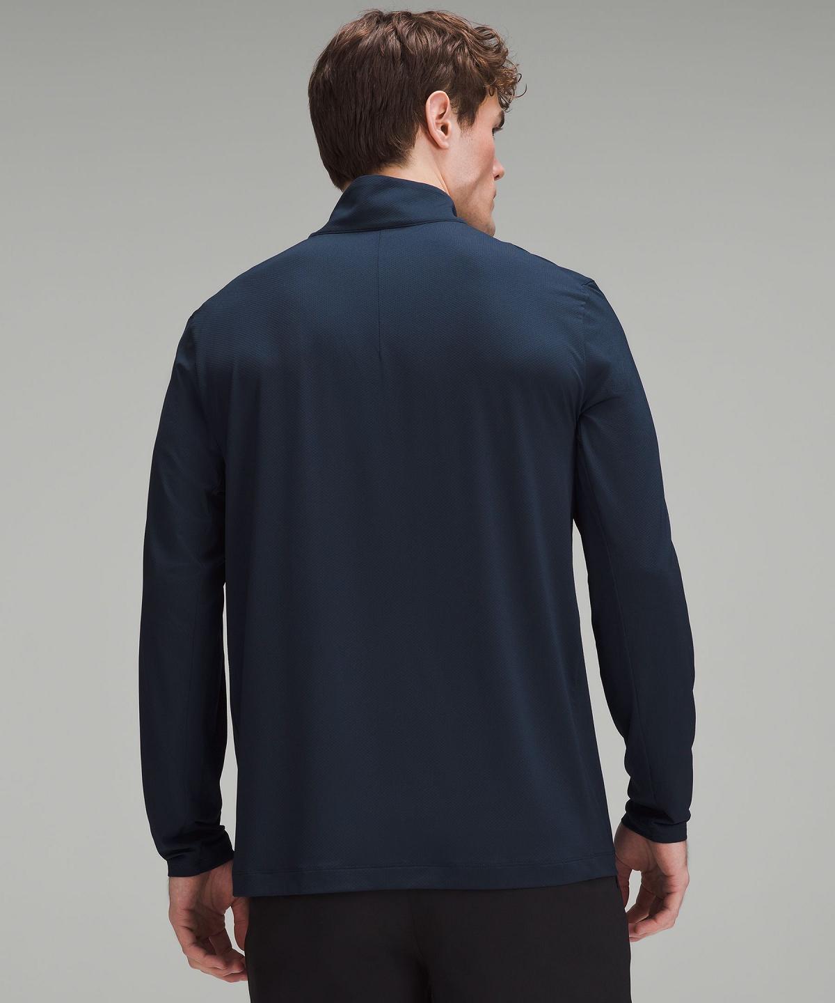 Chemise À Manches Longues Lululemon Golf Half Zip Homme Bleu Marine | FR_LuLu66194