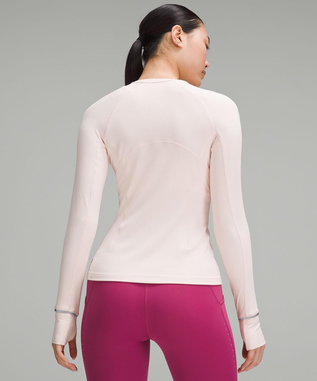 Chemise À Manches Longues Lululemon It's Rulu Ribbed Femme Rose | FR_LuLu81132