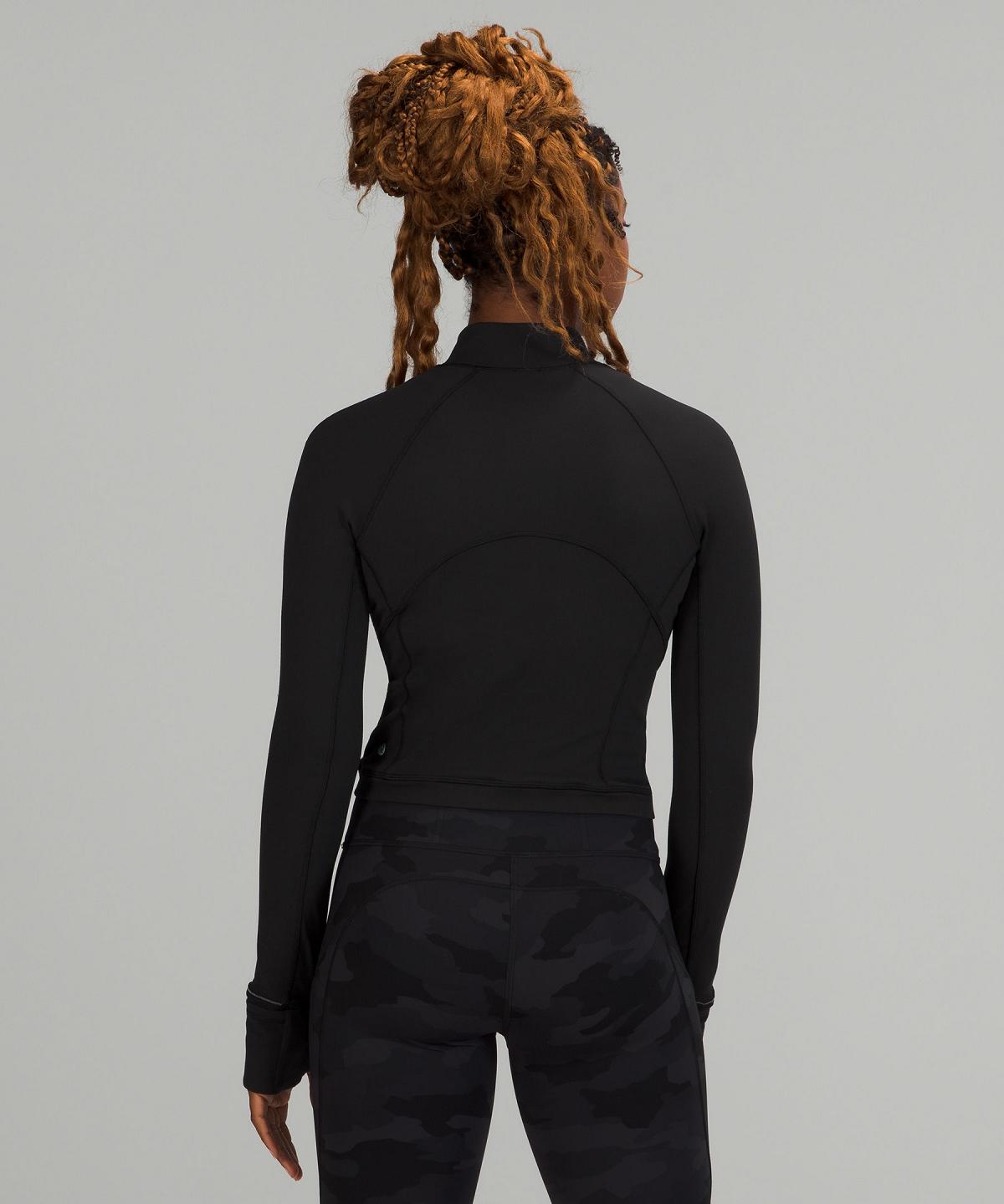 Chemise À Manches Longues Lululemon It's Rulu Cropped Half Zip Femme Noir | FR_LuLu42990