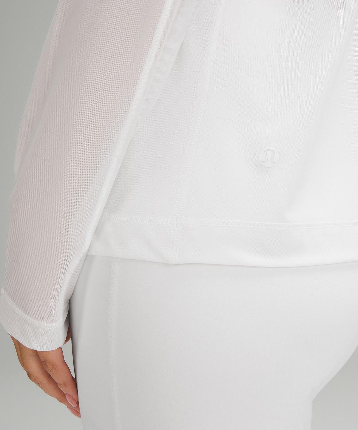 Chemise À Manches Longues Lululemon Keyhole Mesh Femme Blanche | FR_LuLu69845