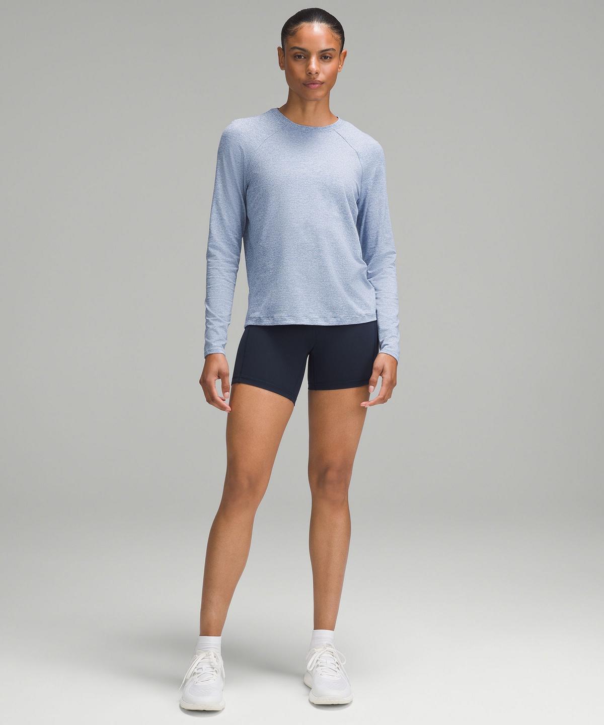 Chemise À Manches Longues Lululemon License to Train Classic-Fit Femme Bleu | FR_LuLu87175