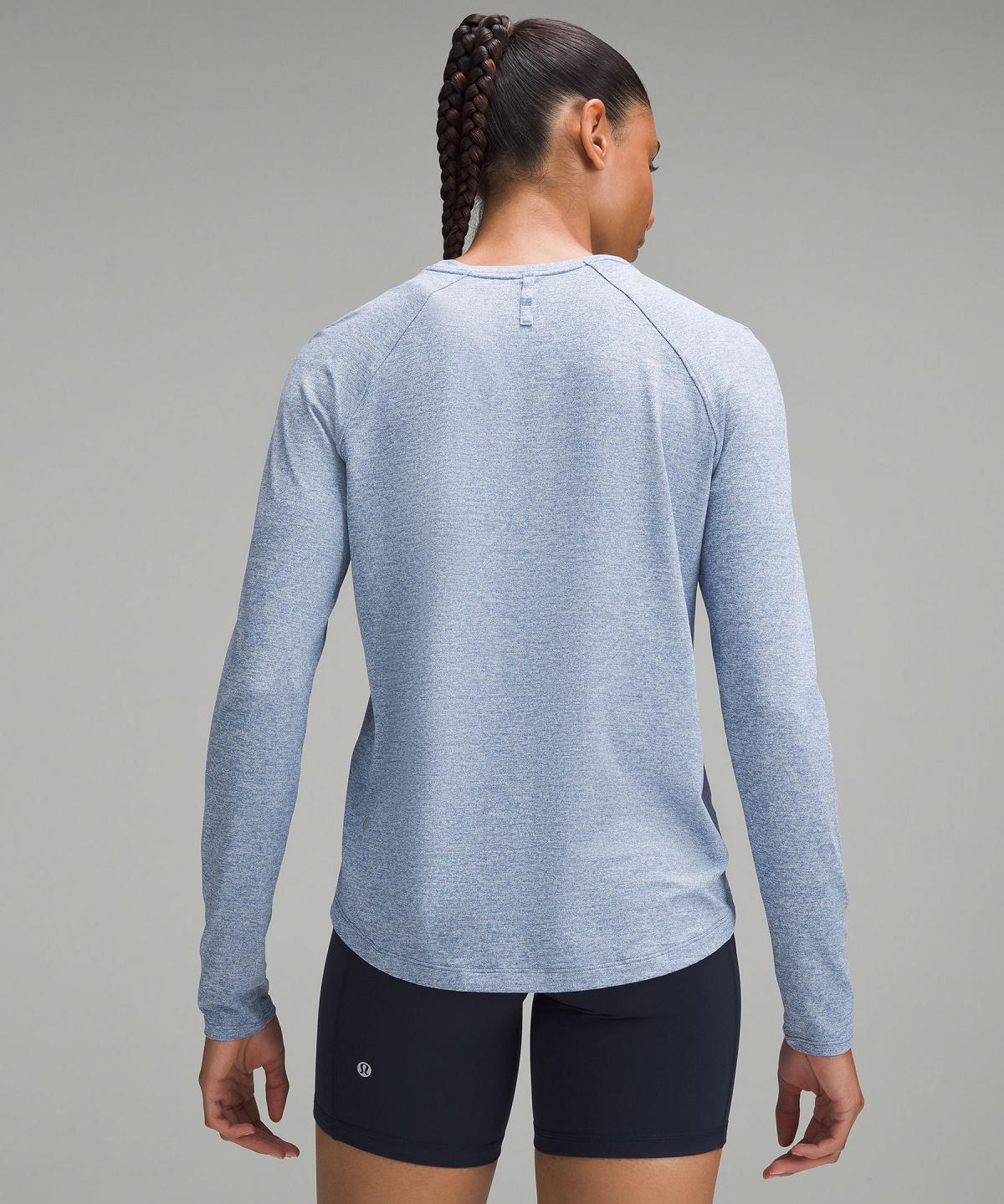 Chemise À Manches Longues Lululemon License to Train Classic-Fit Femme Bleu | FR_LuLu87175