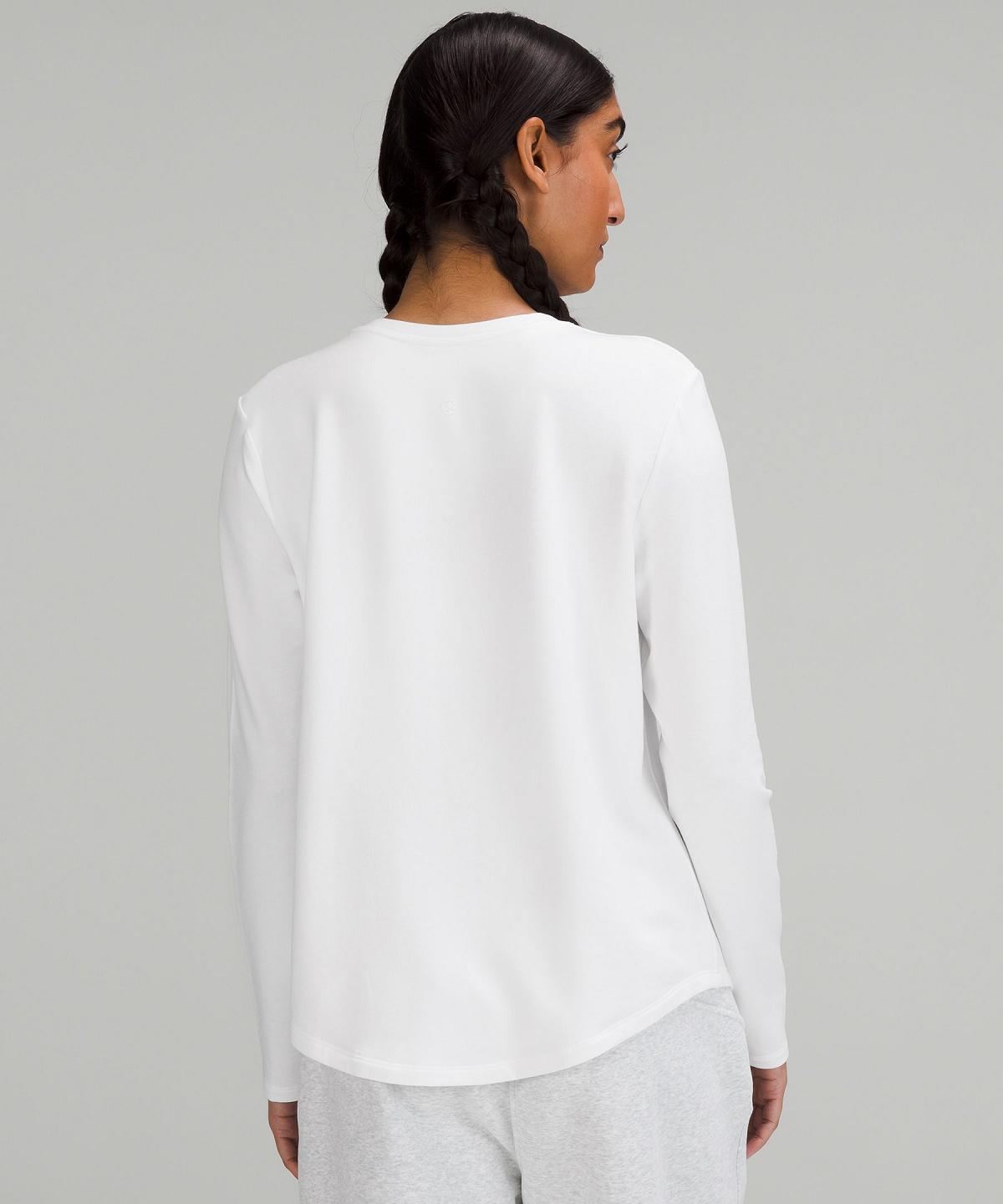 Chemise À Manches Longues Lululemon Love Modal Fleece Femme Blanche | FR_LuLu70165