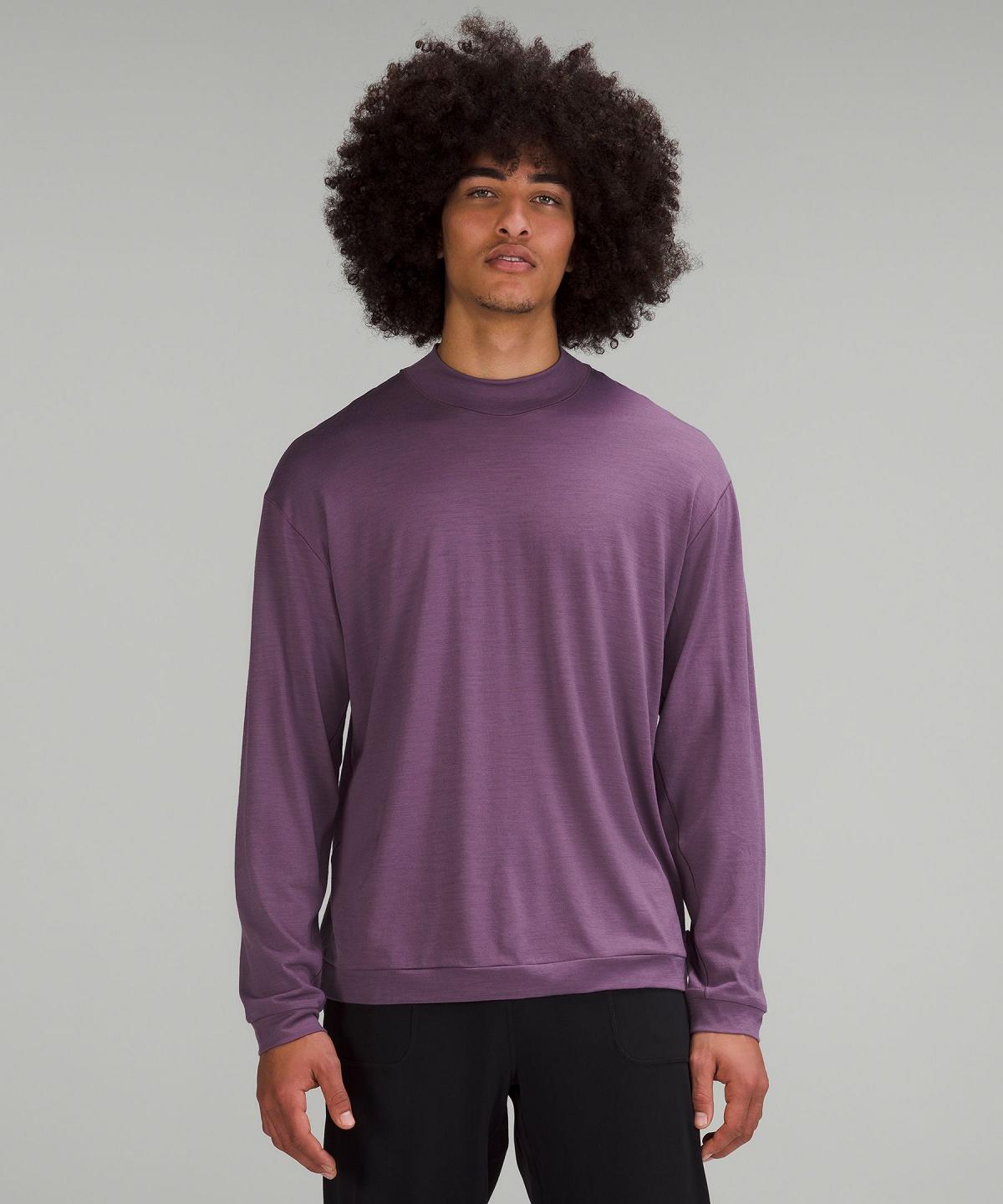 Chemise À Manches Longues Lululemon Merino Wool-Blend Homme Violette | FR_LuLu88825