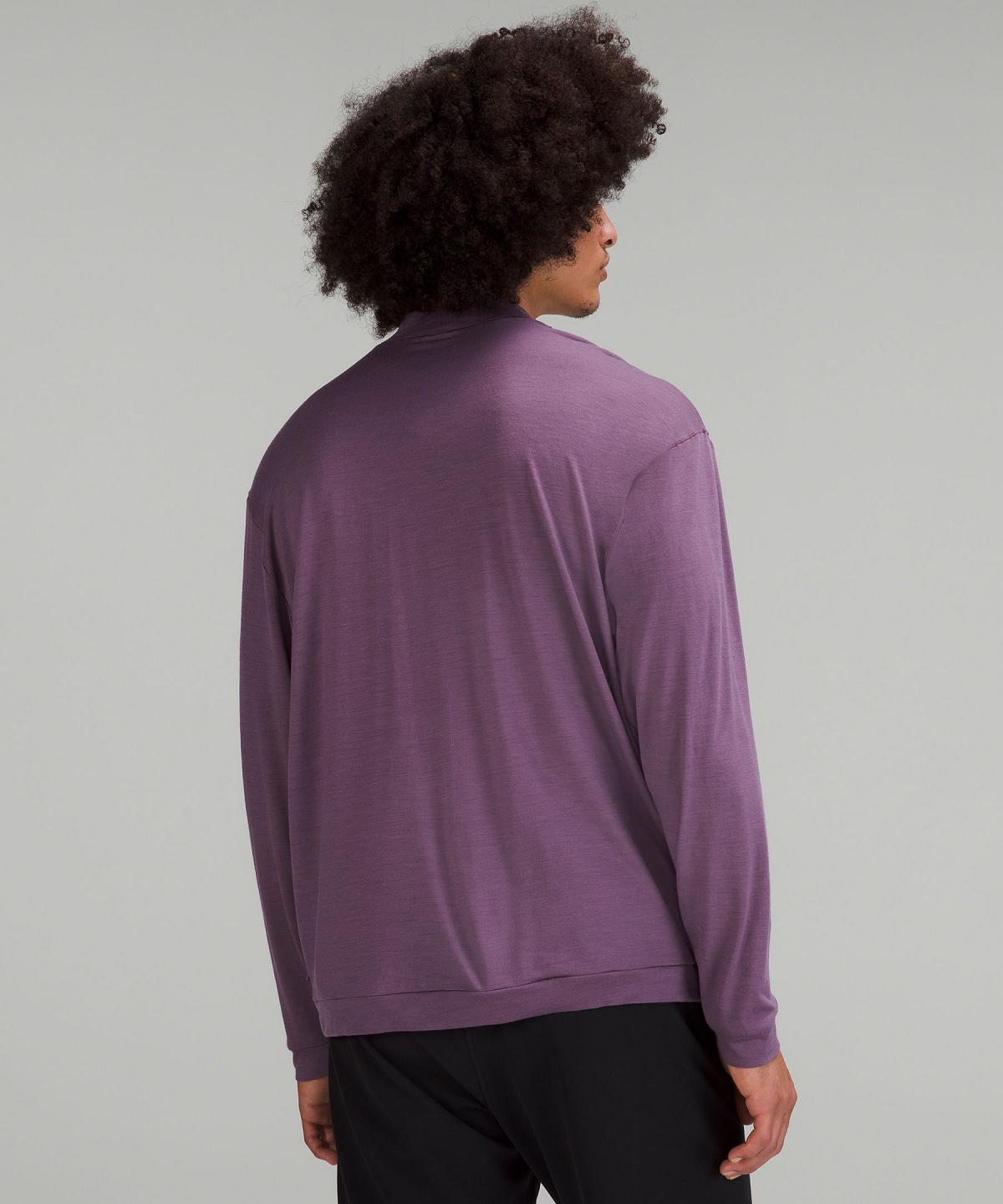 Chemise À Manches Longues Lululemon Merino Wool-Blend Homme Violette | FR_LuLu88825