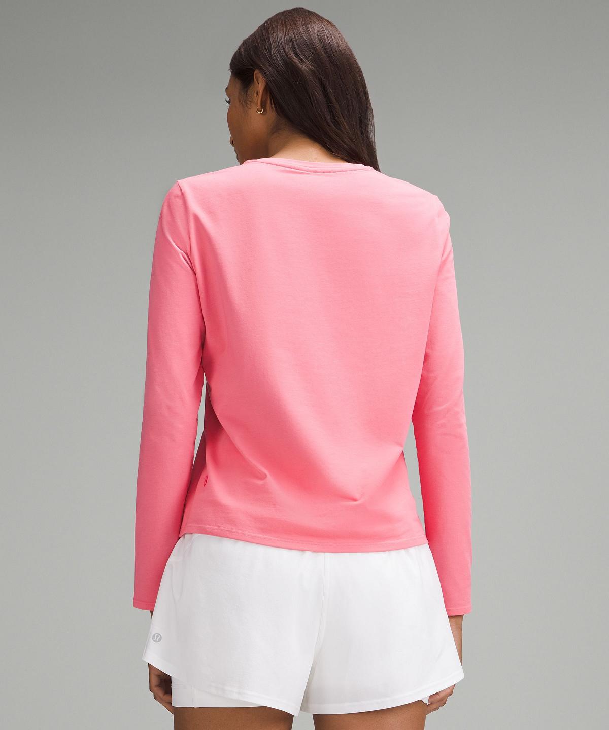 Chemise À Manches Longues Lululemon Organic Cotton Crewneck Femme Rose | FR_LuLu43722