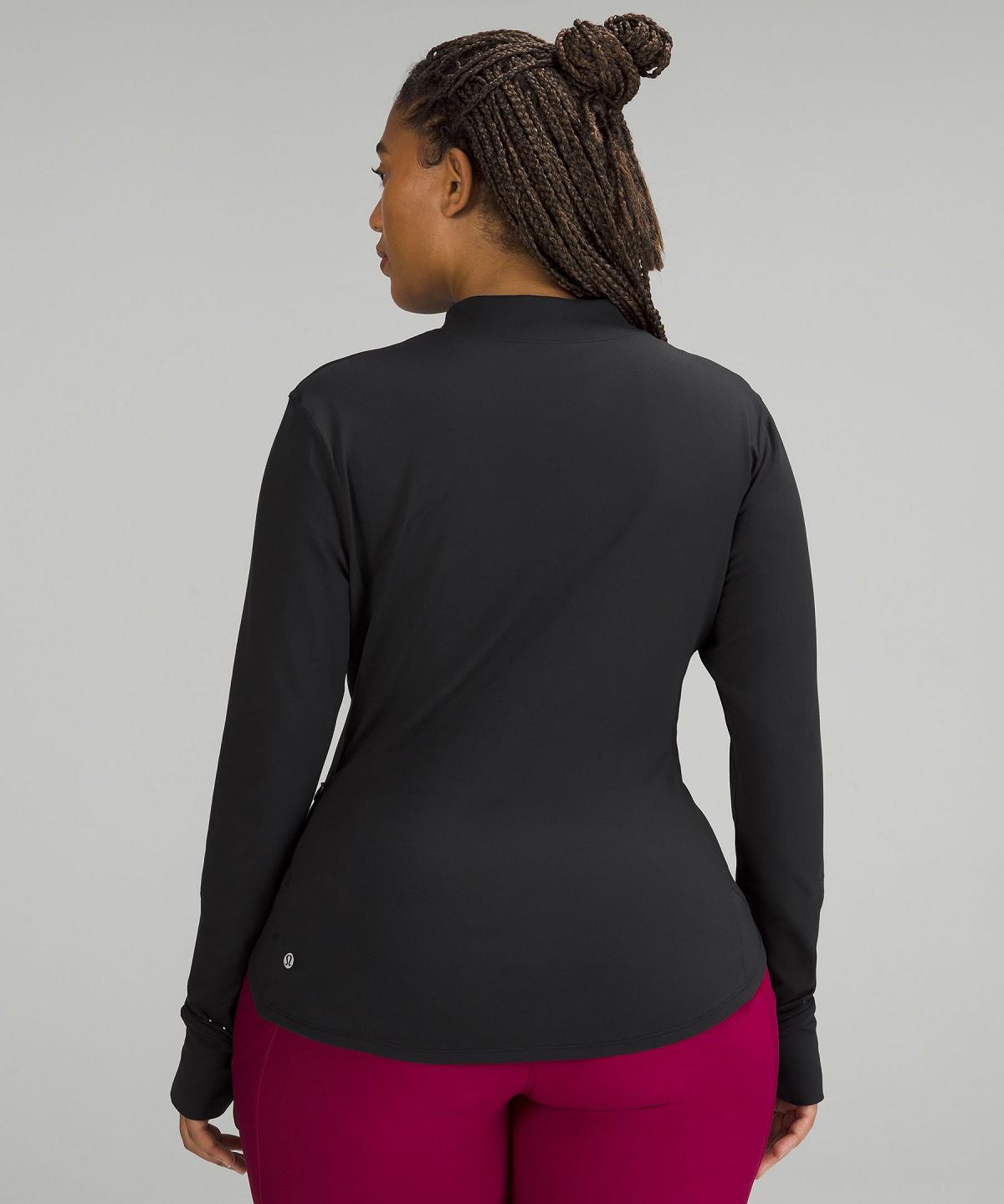 Chemise À Manches Longues Lululemon Rulu Running Mockneck Femme Noir | FR_LuLu30556