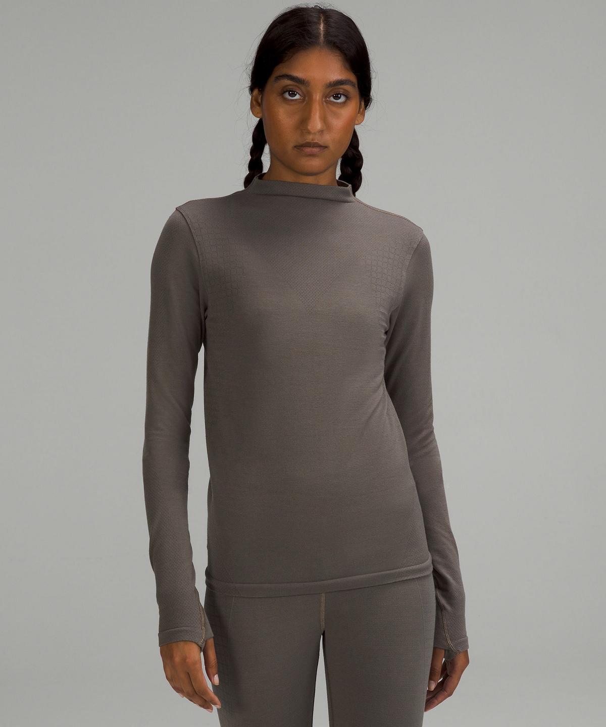 Chemise À Manches Longues Lululemon Seamless Wool-Blend Femme Grise | FR_LuLu81579