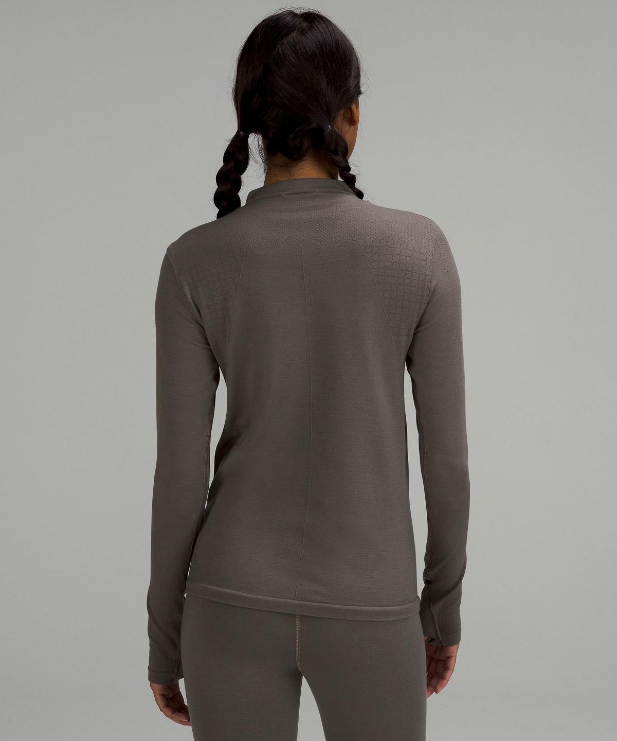 Chemise À Manches Longues Lululemon Seamless Wool-Blend Femme Grise | FR_LuLu81579