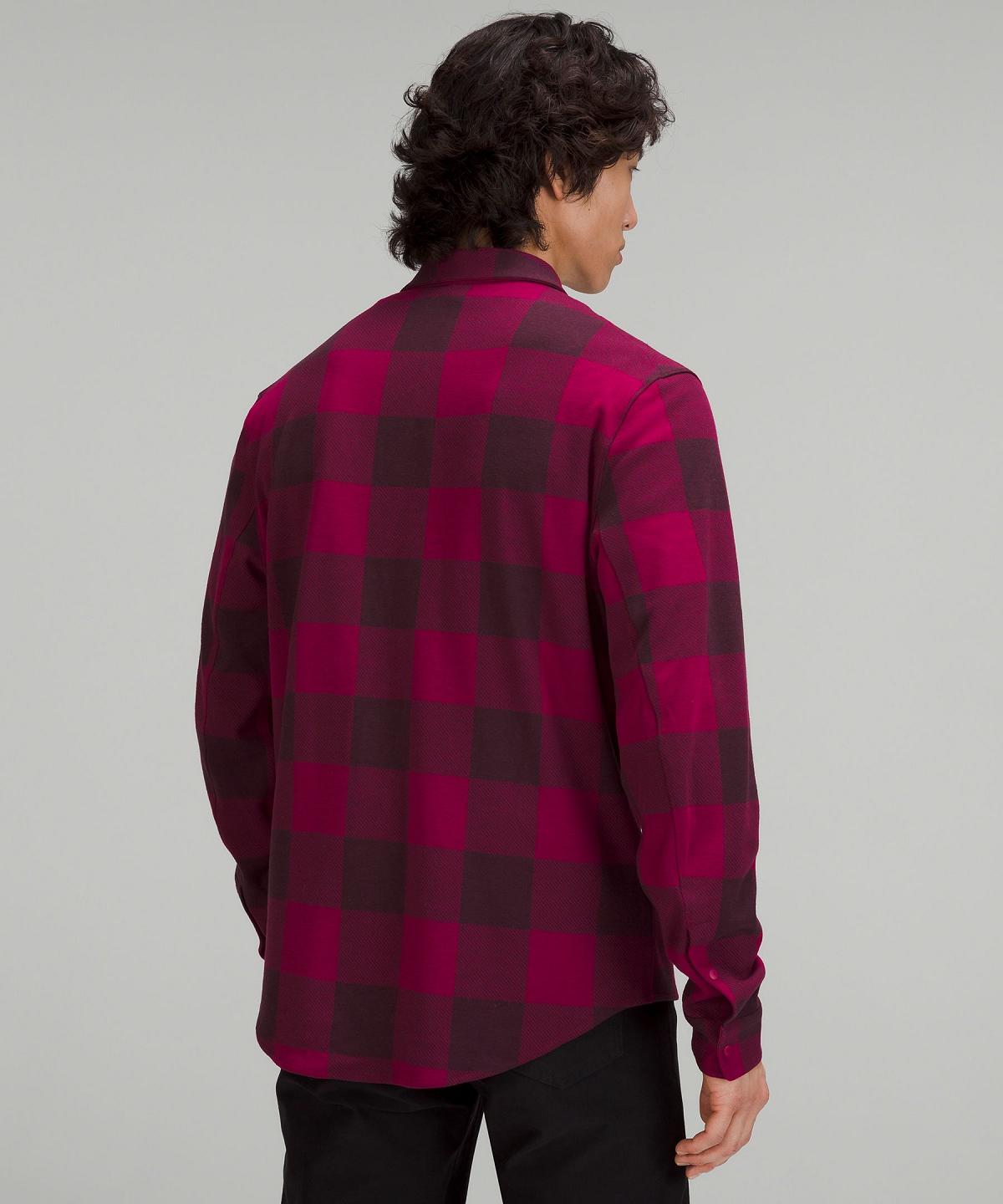 Chemise À Manches Longues Lululemon Soft Knit Overshirt Homme Bordeaux | FR_LuLu50839