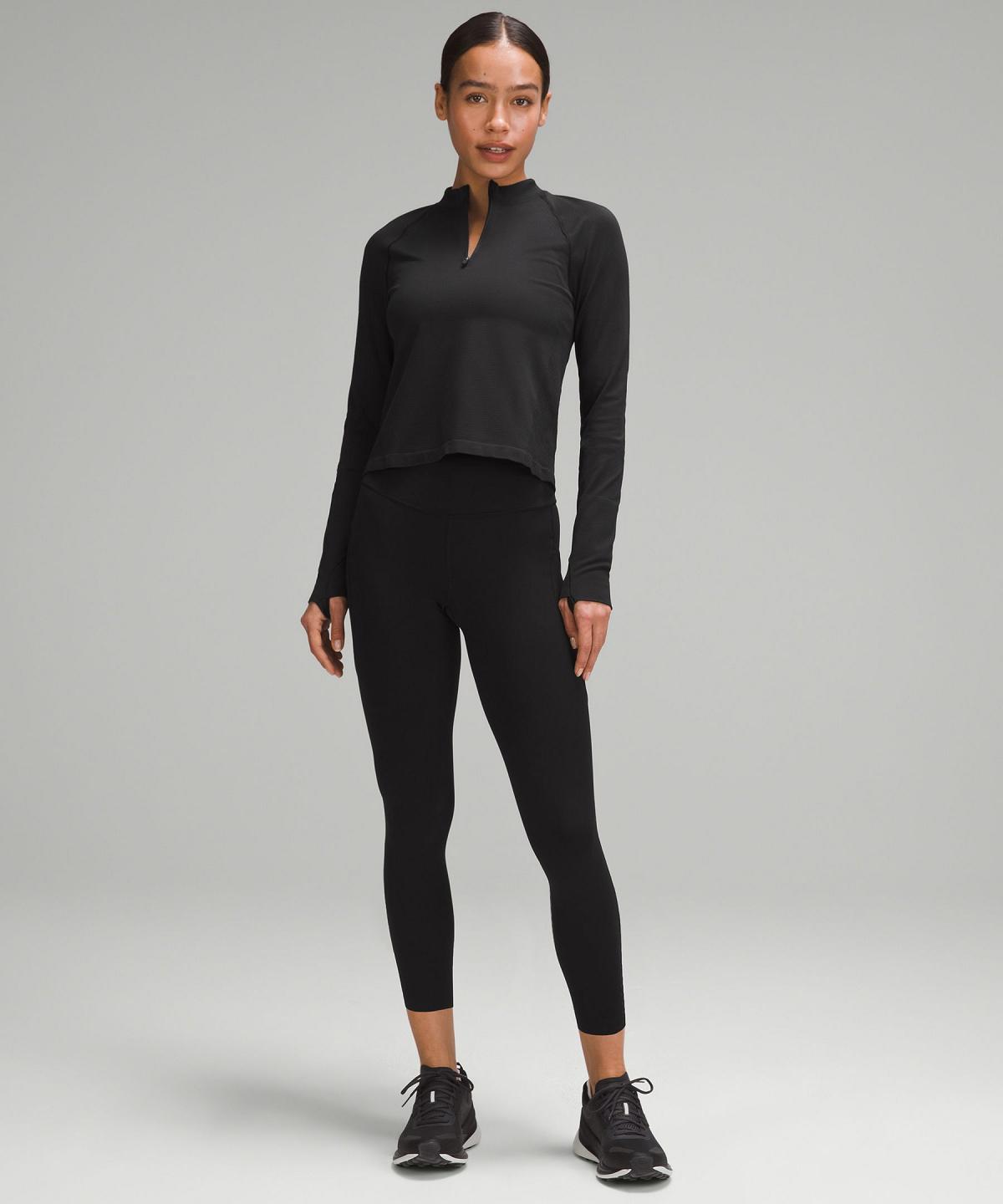 Chemise À Manches Longues Lululemon Swiftly Tech Mockneck Half Zip 2.0 Femme Noir | FR_LuLu63692